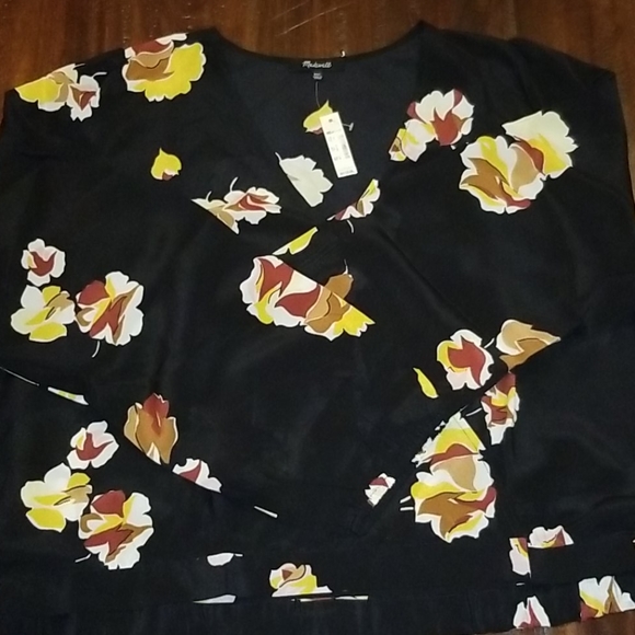 Madewell Silk Wrap Top in Gallery Floral XXL - Picture 5 of 8
